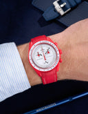 Curved Vertech Rubber Strap - Red - OM Luxury